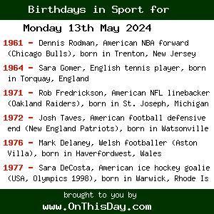 Birthdays in Sport